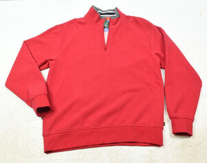 Orvis Sweater Mens Medium Red Long Sleeve 1/4 Zip Pullover Classic Fit